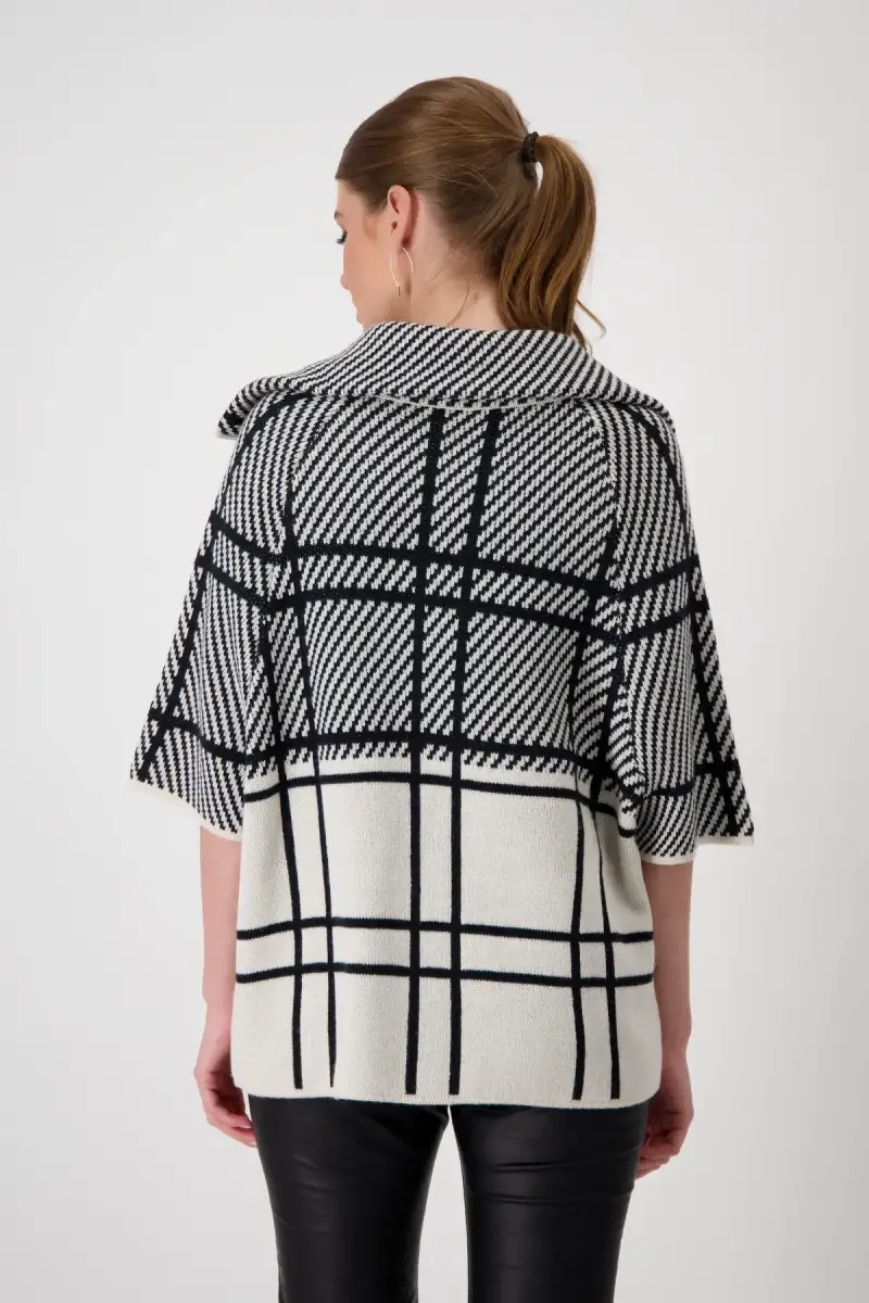 Monari Strickcape Karo Speichern exportieren