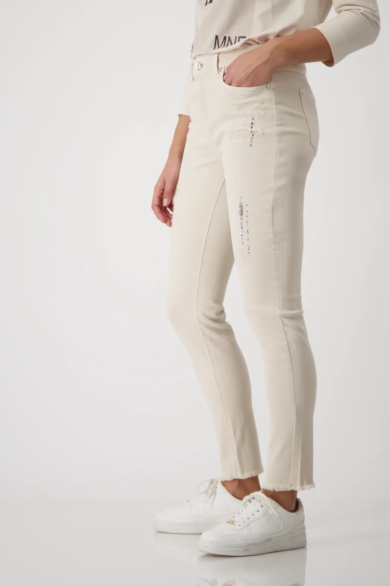 Monari Destroyed Jeans mit Strass zollfrei