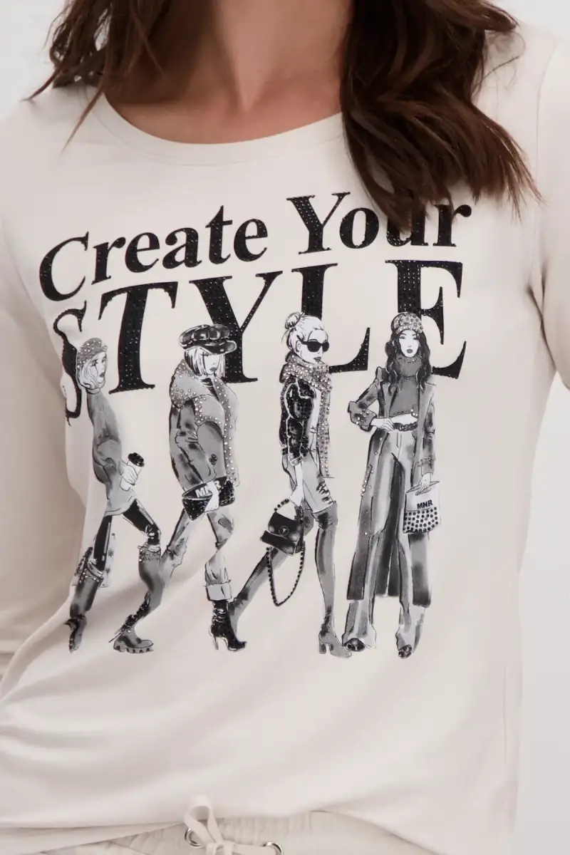 Monari Shirt mit Frauen Zeichnung Outlet