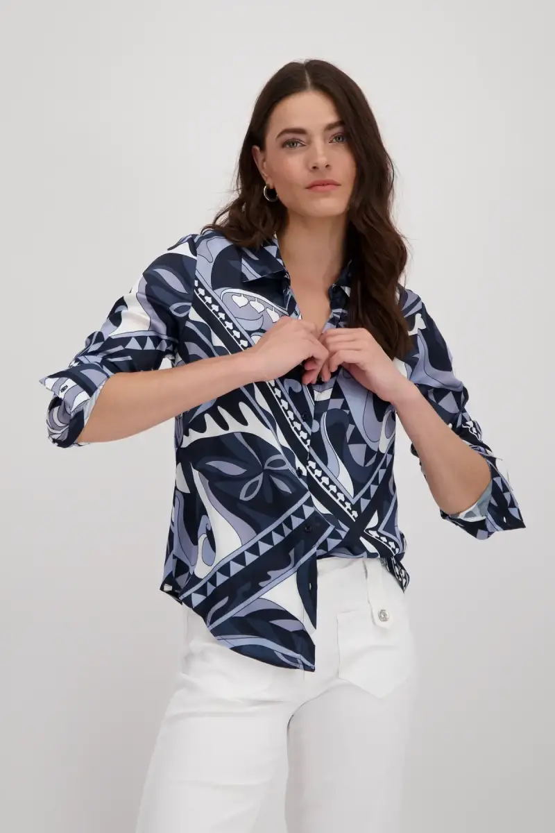 Monari Satin Bluse mit Ornamentmuster Hotsell