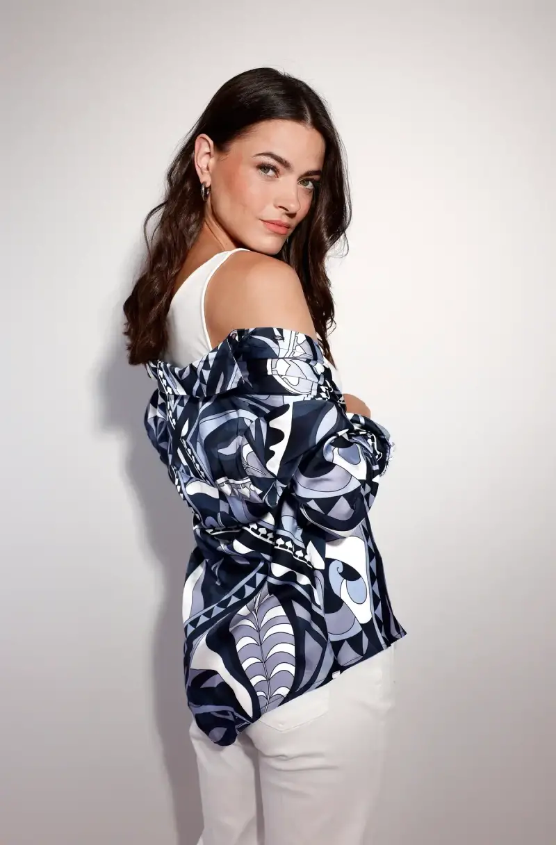 Monari Satin Bluse mit Ornamentmuster Hotsell