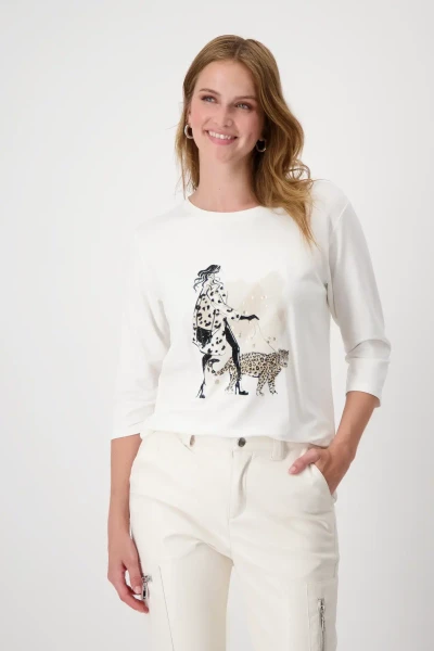 Monari Shirt mit High Heels Print Blitzverkäufe