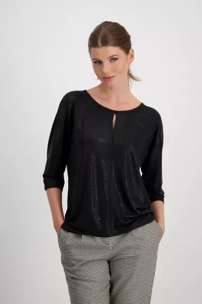Monari Glänzendes T-Shirt mit Strass Schrift Exklusivangebot