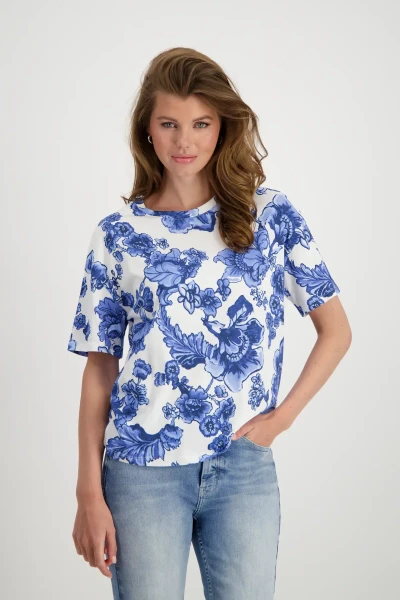 Monari T-Shirt mit Denim Print Preisnachlass