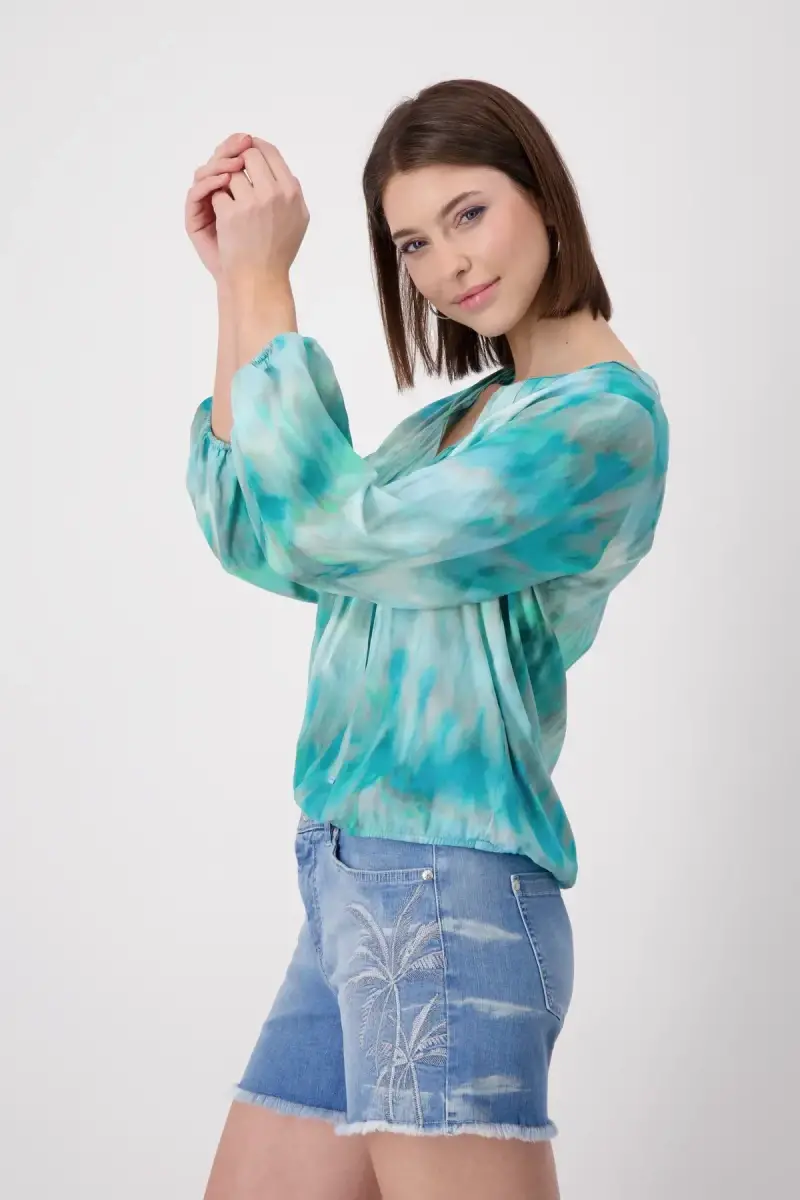 Monari Luftige Bluse mit Batikmuster Valentinstagsangebot