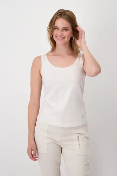 Monari T-Shirt mit Blumenstickerei Im Verkauf