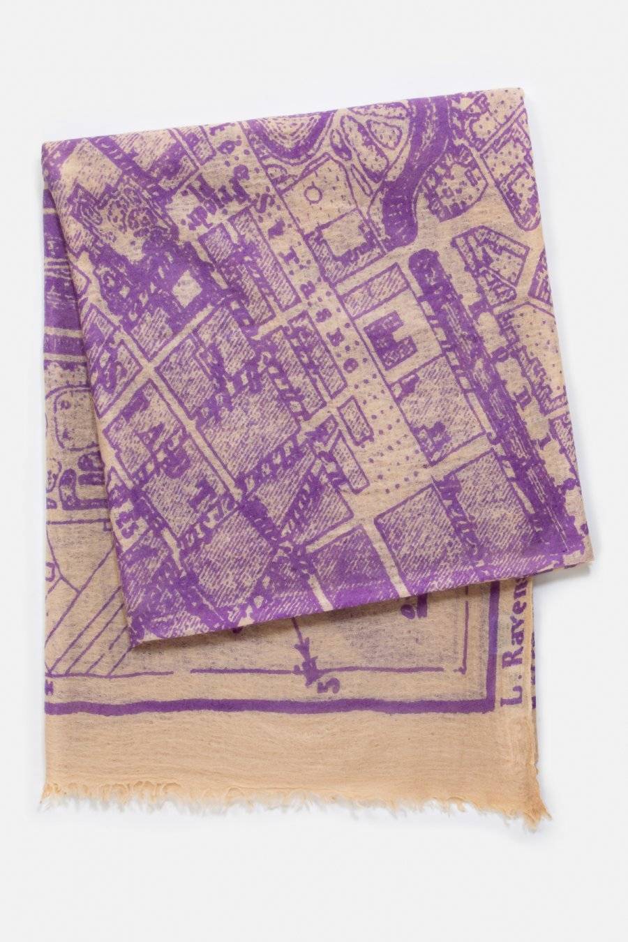 Mouleta Kaschmirschal Map Print Meist gekauft