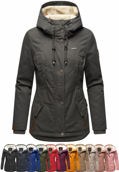 Navahoo Bikoo Damen gefütterte Winterjacke mit Teddyfell im Angebot