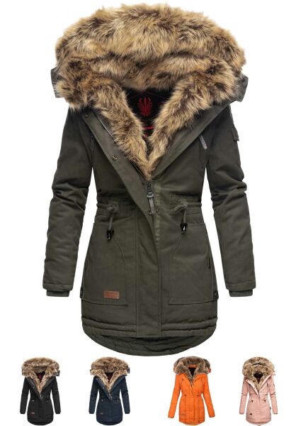 Navahoo Navahoo Daria Damen Parka Jacke mit Kunstfellkragen Online Shopping