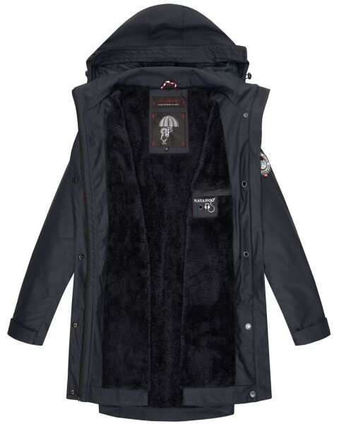 Navahoo Navahoo Deike Damen Regenjacke Regenmantel lang Teddyfell Exklusivangebot