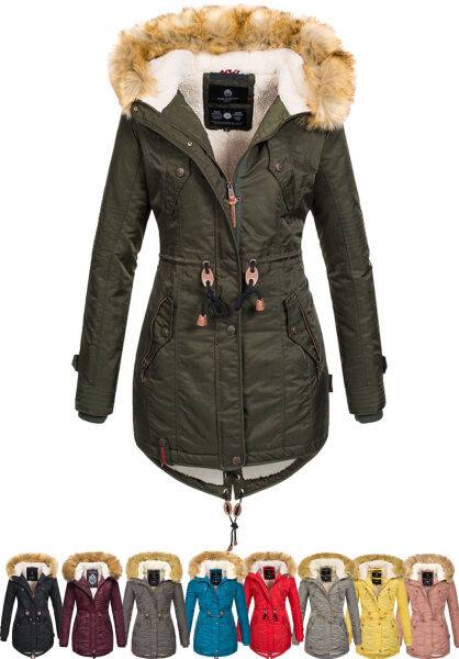 Navahoo Navahoo LaViva warme Damen Winterjacke mit Teddyfell Sonderangebote
