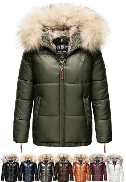 Navahoo Navahoo Tikunaa Damen Winterjacke mit Kapuze und Kunstfellkragen Blitzverkäufe