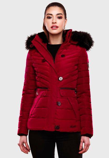 Navahoo Navahoo Wisteriaa Damen Winter Steppjacke mit Kapuze und Fellkragen Sonderangebot