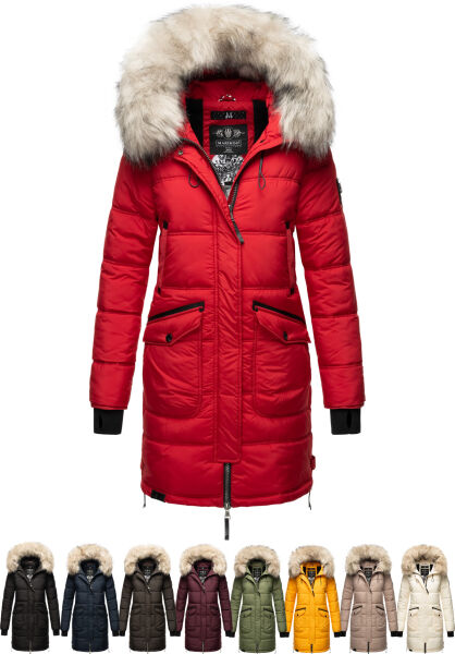 Navahoo Chaskaa Damen lange Winter Steppjacke mit KunstfellKragen Tägliche Deals