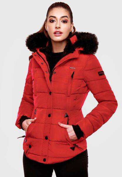 Navahoo Lotusblüte warme Damen Winterjacke gesteppt mit Kunstfell Riesige Ersparnisse