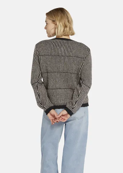 Nicowa Striped Cardigan SINOWA in BLACKarticle number NC8A22102019E-002 Online