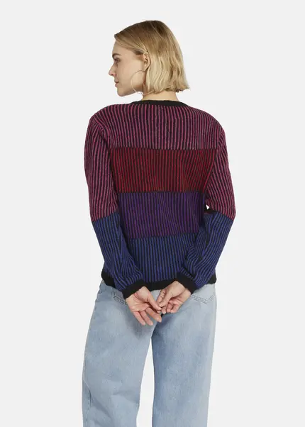 Nicowa Striped Cardigan SINOWA in BLACK MULTICOLORarticle number NC8A22101019E-002 Outlet
