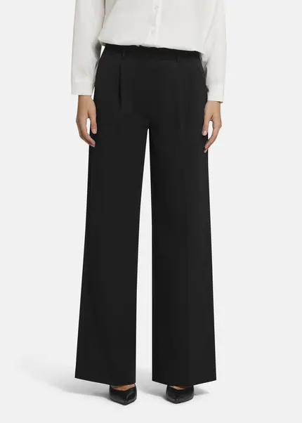 Nicowa Wide Leg Twill Pants - VINIWIA in BLACKarticle number NC9A24003019E-002 Auslauf