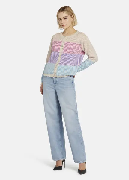 Nicowa Striped Cardigan SINOWA in CREAM MULTICOLORarticle number NC8A22101012E-072 Schlussverkauf