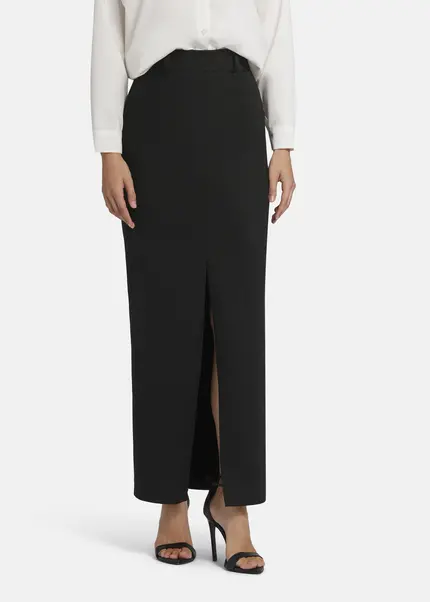 Nicowa Maxi twill skirt TRENALA in BLACKarticle number NC9A22401019E-002 Fabrikverkauf