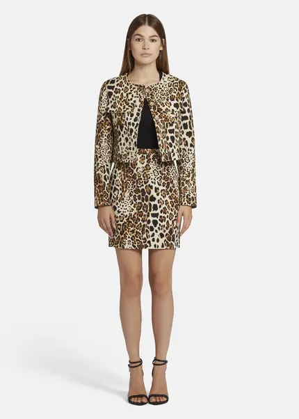 Nicowa Leo twill sheath skirt - TRECAWI in BLACK LEOarticle number NC9A22403017E-151 Blitzverkäufe