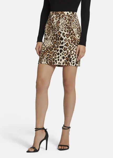 Nicowa Leo twill sheath skirt - TRECAWI in BLACK LEOarticle number NC9A22403017E-151 Blitzverkäufe