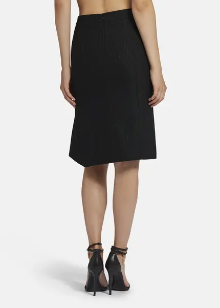 Nicowa Pinstripe twill flounce Skirt - LOWIANA in BLACK PINSTRIPEarticle number NC9A24005019E-002 Kostenloser Versand