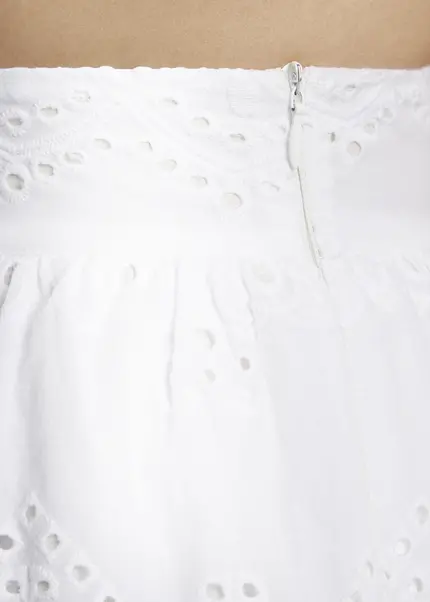 Nicowa Embroidered ruffle skirt - RALICINO in WHITEarticle number NC9A12601011E-004 Limitierter Zeitrabatt