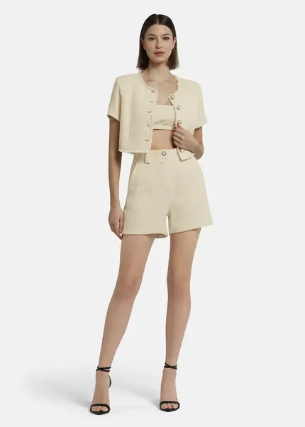 Nicowa Casual Bouclé shorts - PALOWI in CREAMarticle number NC9A12604011E-072 Fabrik Onlineshop