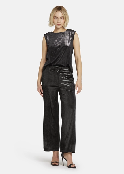 Nicowa Loose trousers made of lamé velvet RIMBIO in BLACK LAMÉarticle number NC8A22508019E-002 Versandkostenfrei