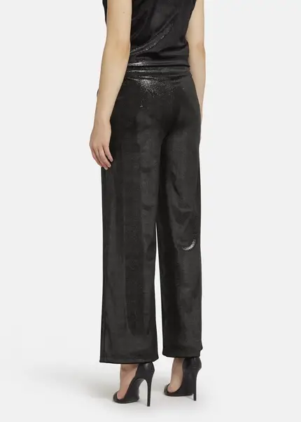 Nicowa Loose trousers made of lamé velvet RIMBIO in BLACK LAMÉarticle number NC8A22508019E-002 Versandkostenfrei