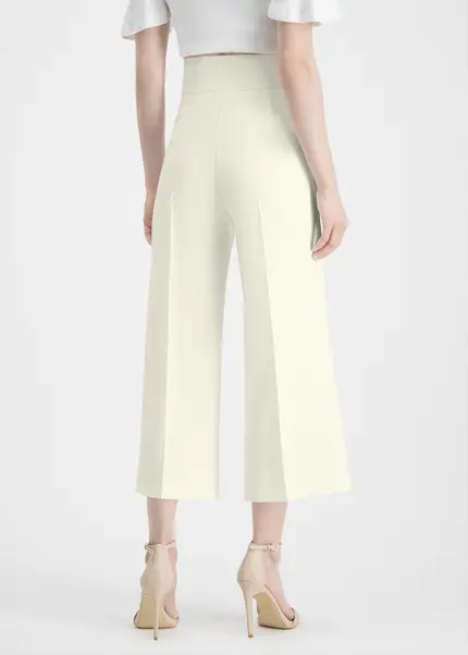 Nicowa Twill culottes with creases – CORADUE in WHITEarticle number NC7A12018011E-004 Großer Ausverkauf