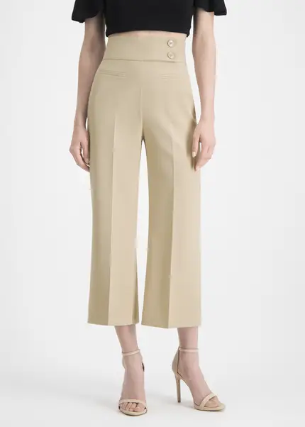 Nicowa Twill culottes with creases – CORADUE in BEIGEarticle number NC7A12016011E-138 Flash Sale