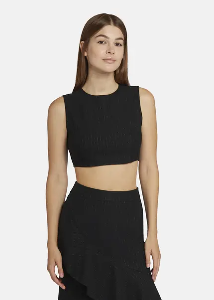 Nicowa Cropped Pinstripe Twill Top - LOWICA in BLACK PINSTRIPEarticle number NC9A24007019E-002 Cyber Monday