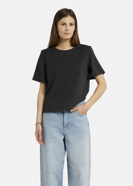 Nicowa T-shirt with shoulder pads -DILAWIA in BLACKarticle number NC9A12403019E-002 Heißer Verkauf
