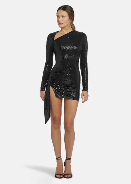 Nicowa Draped Sequin Mini Dress - ANILOWA in BLACKarticle number NC9A22909019E-002 Blitzangebot
