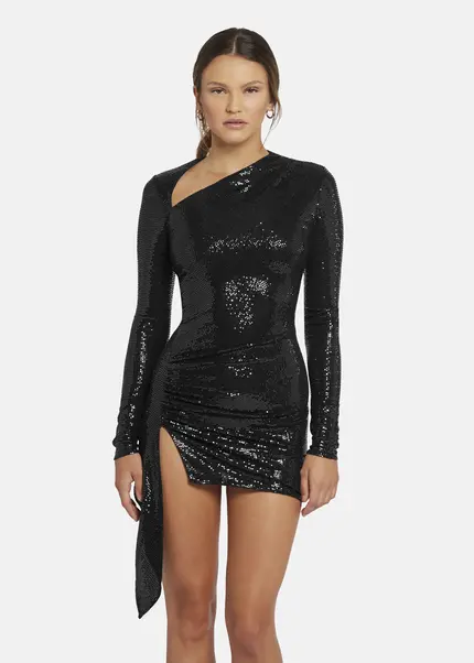 Nicowa Draped Sequin Mini Dress - ANILOWA in BLACKarticle number NC9A22909019E-002 Blitzangebot