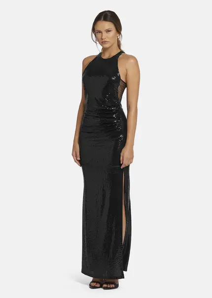 Nicowa Draped Sequin Evening Dress - LUCAWIA in BLACKarticle number NC9A22911019E-002 Große Rabatte
