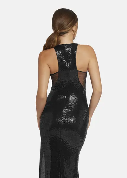 Nicowa Draped Sequin Evening Dress - LUCAWIA in BLACKarticle number NC9A22911019E-002 Große Rabatte