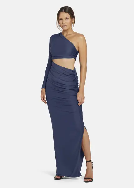 Nicowa Draped One Shoulder Evening Dress - AMOWI in MIDNIGHT BLUEarticle number NC9A24008035E-035 Räumungsverkauf