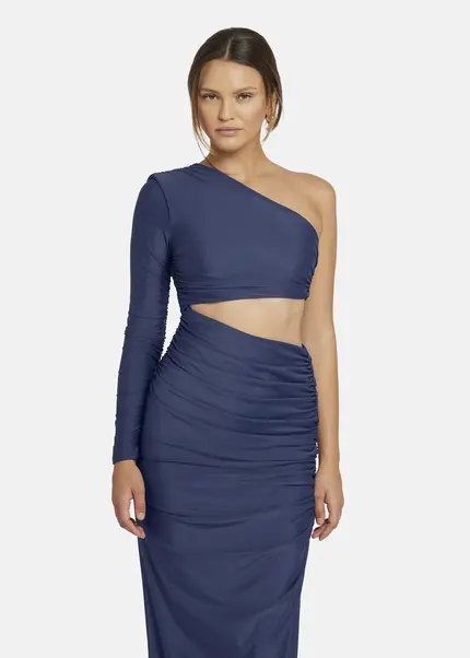 Nicowa Draped One Shoulder Evening Dress - AMOWI in MIDNIGHT BLUEarticle number NC9A24008035E-035 Räumungsverkauf
