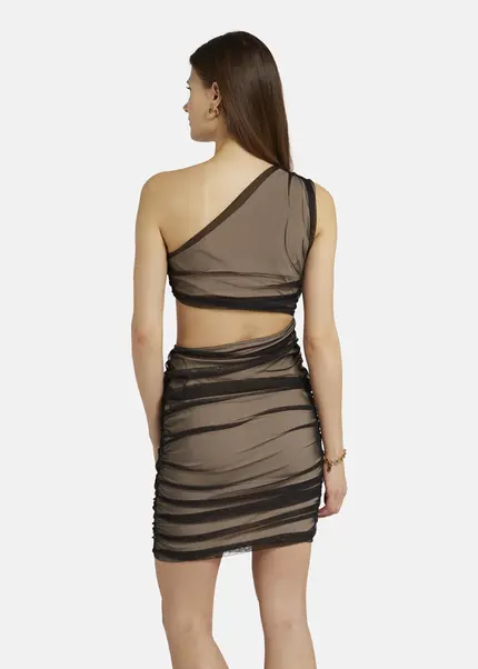 Nicowa Asymmetrical mini dress in mesh - AWITO in Blackarticle number NC9A1401319E-002 JETZT KAUFEN