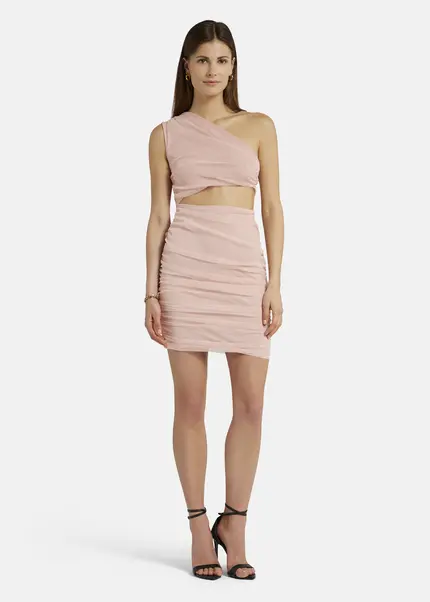 Nicowa Asymmetrical mini dress in mesh - AWITO in Rosaarticle number NC9A1401424E-137 Neueste Stile