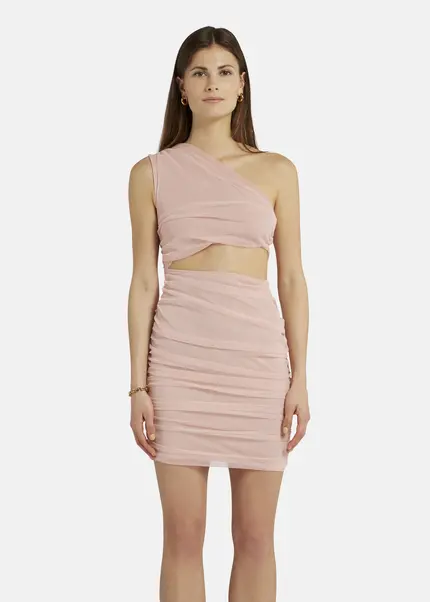 Nicowa Asymmetrical mini dress in mesh - AWITO in Rosaarticle number NC9A1401424E-137 Neueste Stile