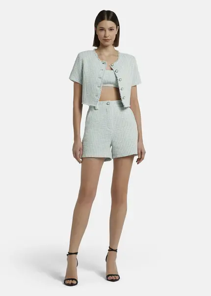 Nicowa Cropped Bouclé blazer - BIANCIWO in LIGHT BLUEarticle number NC9A12605025E-025 Riesige Rabatte