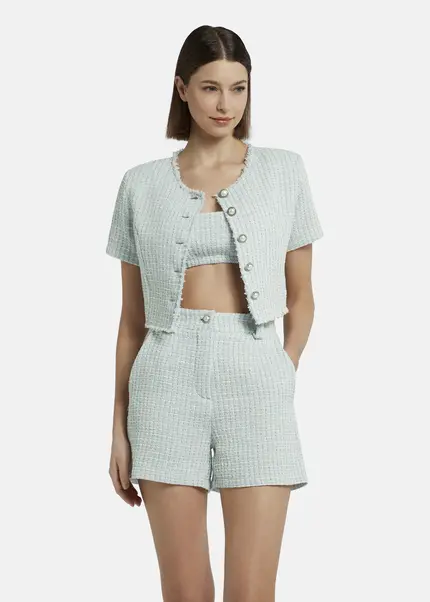 Nicowa Cropped Bouclé blazer - BIANCIWO in LIGHT BLUEarticle number NC9A12605025E-025 Riesige Rabatte