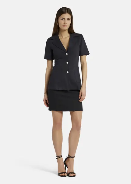 Nicowa Short sleeved blazer - RILAWA in BLACKarticle number NC9A12401019E-002 Clearance-Verkauf