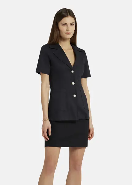 Nicowa Short sleeved blazer - RILAWA in BLACKarticle number NC9A12401019E-002 Clearance-Verkauf