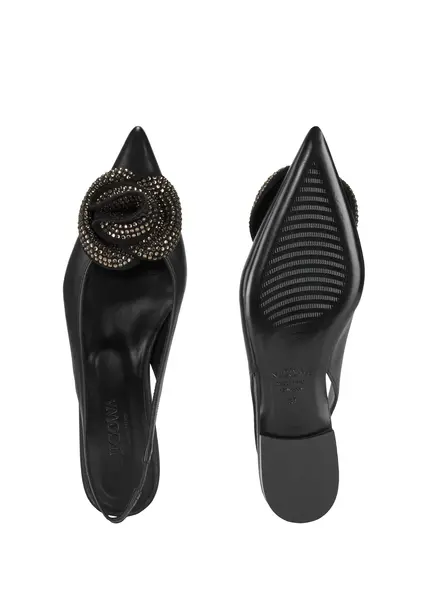 Nicowa Flower-adorned slingback ballerinas FLORWIA in BLACKarticle number NC9A12703019E-002 Angebote