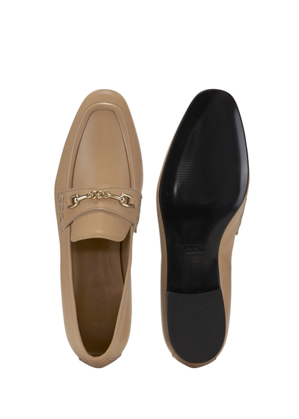 Nicowa Classic loafer with metal application MOCASO in BEIGEarticle number NC8A21503010E-138 Sonderangebot